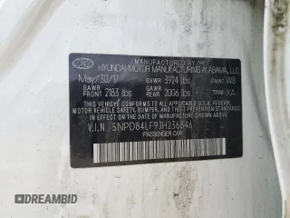 2018 Hyundai Elantra SEL with VIN 5NPD84LF9JH236846, listed as a Copart auction lot 55521955 with 86,888 mi miles and Salvage Title. Bid and sale history available at DreamBid. Image 12.