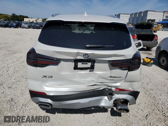 2024 BMW X3 sDrive30i with VIN WBX47DP00RN315605, listed as a Copart auction lot 42827025 with 1,792 mi miles and Salvage Title. Bid and sale history available at DreamBid. Image 6.