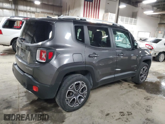 2017 Jeep Renegade Limited z VIN ZACCJBDB7HPE78018, wystawiony jako Copart lot #58027535 z przebiegiem 133 145 mil mil oraz Szkoda całkowita • Salvage title. Historia ofert i sprzedaży dostępna na DreamBid. Obrazek 3.