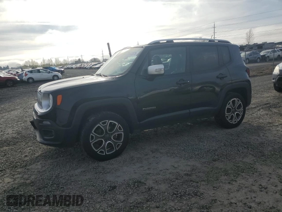 2017 Jeep Renegade Limited with VIN ZACCJBDB9HPE49331, listed as a Copart auction lot 50062075 with 169,533 mi miles and Clean title. Bid and sale history available at DreamBid. Image 1.