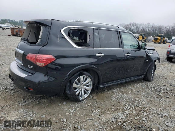2015 Infiniti QX80 with VIN JN8AZ2NF3F9574006, listed as a Copart auction lot 46035175 with 184,830 mi miles and Salvage Title. Bid and sale history available at carsss.com. Image 3.