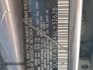 2006 BMW X5 3.0i with VIN 5UXFA13546LY32628, listed as a Copart auction lot 76489804 with 272,051 mi miles and Salvage Title. Bid and sale history available at carsss.com. Image 15.