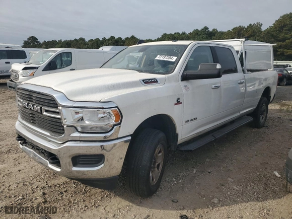 2019 Ram 2500 Big Horn with VIN 3C6UR5JL1KG519237, listed as a Copart auction lot 72197204 with 42,760 mi miles and Salvage Title. Bid and sale history available at carsss.com. Image 1.