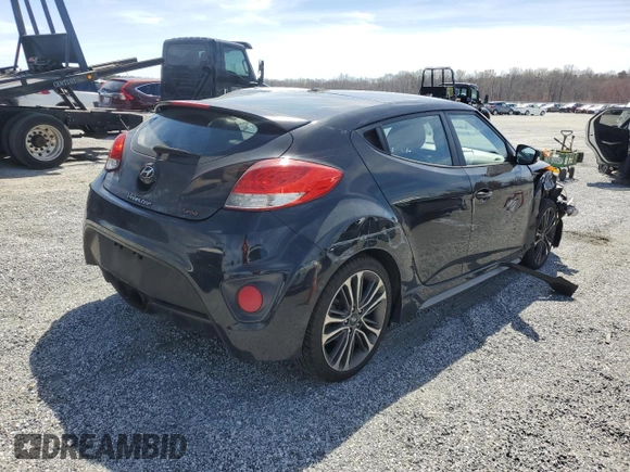2016 Hyundai Veloster Turbo with VIN KMHTC6AE5GU263035, listed as a Copart auction lot 49858255 with 180,943 mi miles and Salvage Title. Bid and sale history available at carsss.com. Image 3.