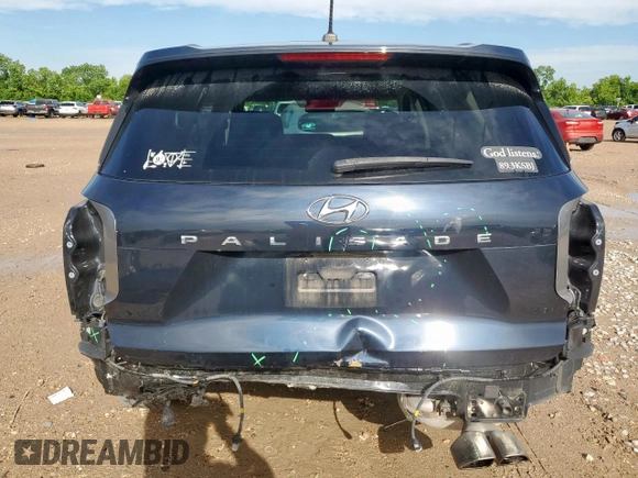 2020 Hyundai Palisade SEL with VIN KM8R34HE4LU145055, listed as a Copart auction lot 58087325 with 77,074 mi miles and Salvage title. Bid and sale history available at DreamBid. Image 6.