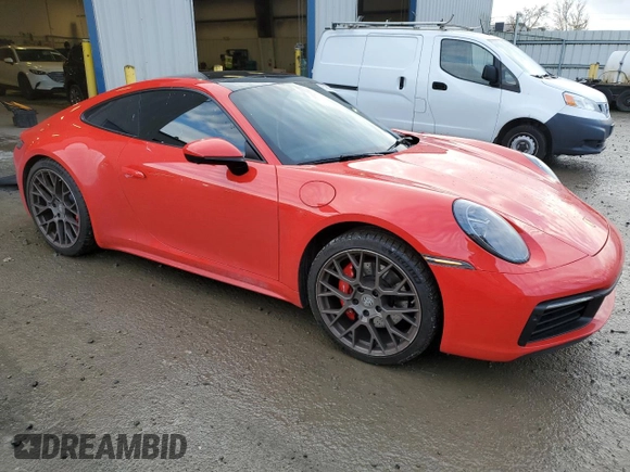 2024 Porsche 911 Carrera S with VIN WP0AB2A96RS219361, listed as a Copart auction lot 87892865 with 3,412 mi miles and Salvage Title. Bid and sale history available at carsss.com. Image 4.