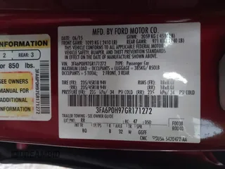 2016 Ford Fusion SE with VIN 3FA6P0H97GR171272, listed as a IAAI auction lot 41962976 with 130,904 mi miles and . Bid and sale history available at DreamBid. Image 9.