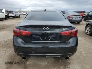 2021 Infiniti Q50 Red Sport 400 with VIN JN1FV7DR2MM880827, listed as a Copart auction lot 52089525 with 38,718 mi miles and Salvage title. Bid and sale history available at DreamBid. Image 6.