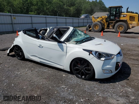 2012 Hyundai Veloster w/Gray Int with VIN KMHTC6AD7CU079622, listed as a Copart auction lot 61910075 with 190,746 mi miles and Salvage title. Bid and sale history available at DreamBid. Image 4.