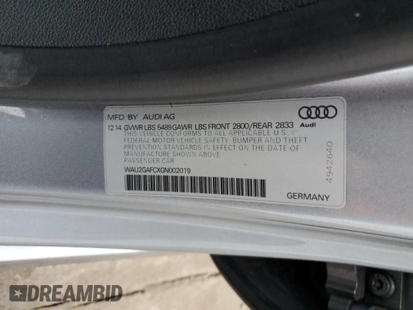 2016 Audi A7 3.0 Prestige with VIN WAU2GAFCXGN002019, listed as a Copart auction lot 88759055 with 87,004 mi miles and Salvage Title. Bid and sale history available at carsss.com. Image 12.