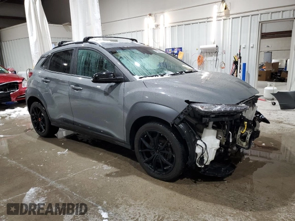 2021 Hyundai Kona Night Edition with VIN KM8K6CA57MU734681, listed as a Copart auction lot 45294135 with 92,794 mi miles and Salvage Title. Bid and sale history available at DreamBid. Image 4.