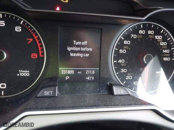 2013 Audi A4 Premium Plus with VIN WAUFFAFL0DN027172, listed as a IAAI auction lot 41996893 with 231,809 mi miles. Bid and sale history available at carsss.com. Image 15.