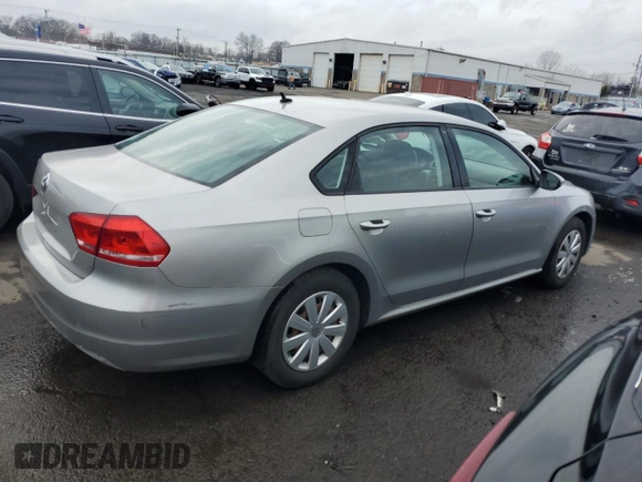 2012 Volkswagen Passat S with VIN 1VWAP7A34CC004439, listed as a Copart auction lot 57139995 with 91,429 mi miles and Salvage title. Bid and sale history available at DreamBid. Image 3.