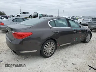 2015 Kia K900 Premium with VIN KNALU4D42F6026740, listed as a Copart auction lot 46062555 with 102,913 mi miles and Salvage Title. Bid and sale history available at carsss.com. Image 3.