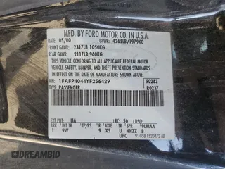 2000 Ford Mustang with VIN 1FAFP4044YF256429, listed as a Copart auction lot 44818895 with Not provided miles and Salvage title. Bid and sale history available at DreamBid. Image 12.