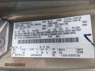 2013 Ford Escape SE with VIN 1FMCU0G90DUA41793, listed as a IAAI auction lot 41842981 with 179,312 mi miles. Bid and sale history available at carsss.com. Image 9.