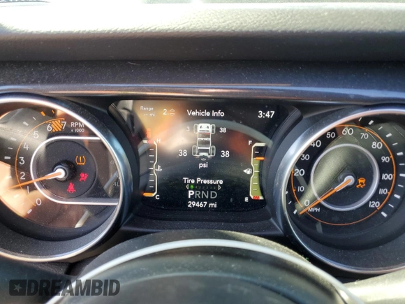 2021 Jeep Wrangler Unlimited Sport S с VIN 1C4HJXDN9MW870458, выставлен на аукционе Copart как лот 54887655 с пробегом 29 467 миль миль и Списание • Salvage title. История ставок и продаж доступна на DreamBid. Изображение 9.