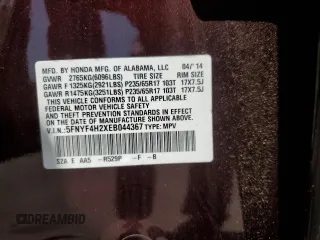 2014 Honda Pilot LX z VIN 5FNYF4H2XEB044367, wystawiony jako Copart lot #59216485 z przebiegiem 94 754 mil mil oraz Szkoda całkowita • Salvage title. Historia ofert i sprzedaży dostępna na DreamBid. Obrazek 13.