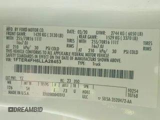 2020 Ford Ranger XL z VIN 1FTER4FH6LLA28453, wystawiony jako IAAI lot #42209983 z przebiegiem 139 613 mil mil oraz . Historia ofert i sprzedaży dostępna na DreamBid. Obrazek 9.