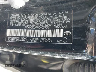 2015 Toyota Prius Four with VIN JTDKN3DU9F0403735, listed as a IAAI auction lot 41477562 with 113,934 mi miles. Bid and sale history available at carsss.com. Image 9.