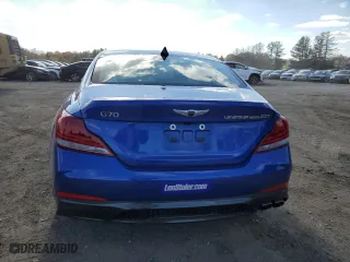 2020 Genesis G70 2.0T with VIN KMTG34LA5LU047721, listed as a Copart auction lot 74009343 with 34,676 mi miles. Bid and sale history available at carsss.com. Image 6.