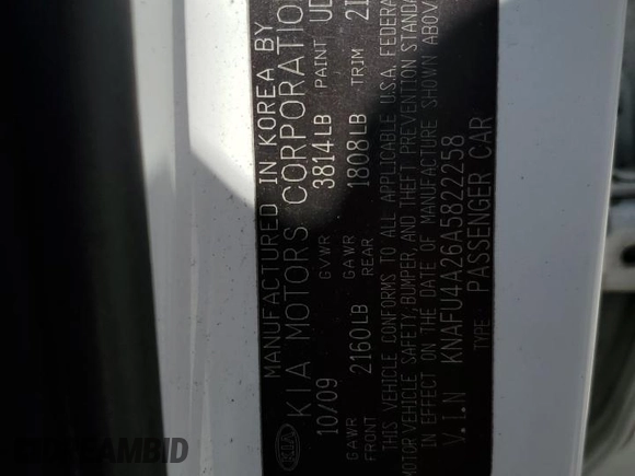 2010 Kia Forte EX with VIN KNAFU4A26A5822258, listed as a Copart auction lot 70169704 with Not Provided miles and Non Repairable. Bid and sale history available at carsss.com. Image 13.