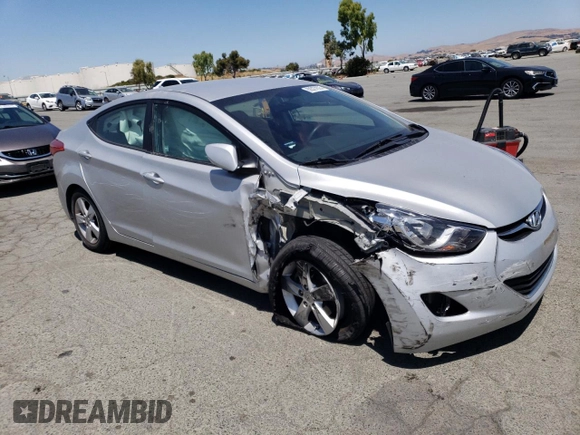 2012 Hyundai Elantra Limited with VIN KMHDH4AE0CU349597, listed as a Copart auction lot 62027805 with 66,617 mi miles and Salvage title. Bid and sale history available at DreamBid. Image 4.