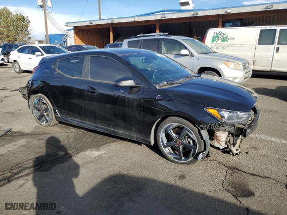 2020 Hyundai Veloster Turbo with VIN KMHTH6AB6LU024403, listed as a Copart auction lot 46069075 with 128,478 mi miles and Salvage Title. Bid and sale history available at carsss.com. Image 4.