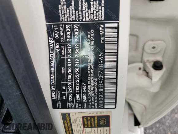 2012 Mercedes-Benz GLK 350 with VIN WDCGG8HBXCF720965, listed as a Copart auction lot 73274554 with 146,105 mi miles and Salvage Title. Bid and sale history available at DreamBid. Image 14.