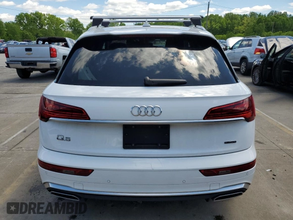 2022 Audi Q5 S line Premium Plus with VIN WA1EAAFY3N2105126, listed as a Copart auction lot 56025645 with 40,853 mi miles and Salvage title. Bid and sale history available at DreamBid. Image 6.