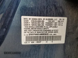 2010 Honda Pilot Touring with VIN 5FNYF4H91AB003620, listed as a Copart auction lot 46647435 with 295,025 mi miles and Clean Title. Bid and sale history available at carsss.com. Image 13.