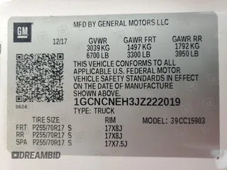 2018 Chevrolet Silverado 1500 Work Truck with VIN 1GCNCNEH3JZ222019, listed as a Copart auction lot 54182875 with 153,601 mi miles and Clean Title. Bid and sale history available at DreamBid. Image 12.