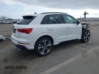 2022 Audi Q3 S line Premium Plus with VIN WA1EECF35N1017446, listed as a IAAI auction lot 42083430 with 37,713 mi miles and . Bid and sale history available at DreamBid. Image 4.