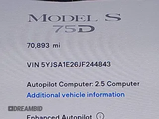 2018 Tesla Model S 75D с VIN 5YJSA1E26JF244843, выставлен на аукционе IAAI как лот 42585984 с пробегом 70 893 миль миль и . История ставок и продаж доступна на DreamBid. Изображение 15.