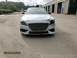 2018 Genesis G80 3.3T Sport with VIN KMHGN4JB1JU260498, listed as a Copart auction lot 73844514 with 103,872 mi miles and Salvage Title. Bid and sale history available at carsss.com. Image 10.