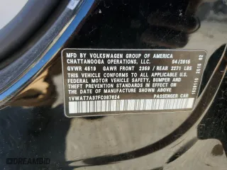2015 Volkswagen Passat 1.8T Limited Edition with VIN 1VWAT7A37FC087624, listed as a Copart auction lot 46979885 with 189,840 mi miles and Salvage Title. Bid and sale history available at carsss.com. Image 13.