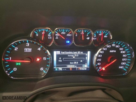 2015 Chevrolet Suburban LT with VIN 1GNSKJKC7FR660497, listed as a Copart auction lot 50402855 with 166,822 mi miles and Salvage Title. Bid and sale history available at carsss.com. Image 9.