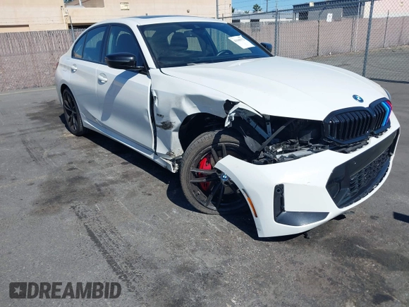 2023 BMW 3 Series 330e with VIN 3MW39FF02P8C89795, listed as a IAAI auction lot 41648172 with 27,179 mi miles. Bid and sale history available at carsss.com. Image 1.