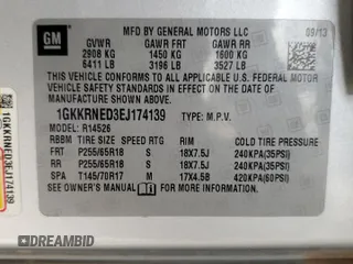 2014 GMC Acadia SLE with VIN 1GKKRNED3EJ174139, listed as a Copart auction lot 53328115 with 120,557 mi miles and Clean Title. Bid and sale history available at carsss.com. Image 14.