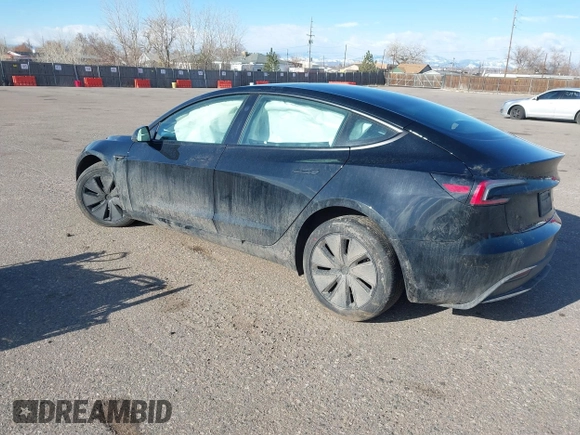 2025 Tesla Model 3 Long Range with VIN 5YJ3E1EB5SF877778, listed as a IAAI auction lot 41639595 with 8,295 mi miles and . Bid and sale history available at DreamBid. Image 3.