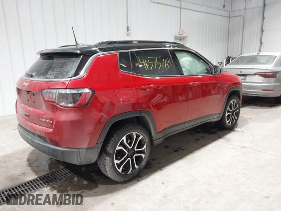 2023 Jeep Compass (RED) Edition with VIN 3C4NJDCN0PT514252, listed as a IAAI auction lot 41575768 with 25,156 mi miles and . Bid and sale history available at DreamBid. Image 4.