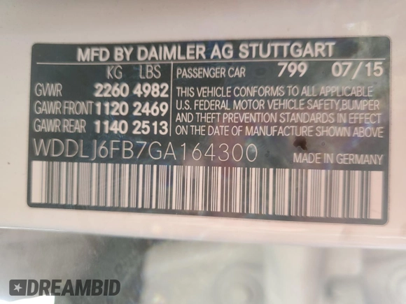 2016 Mercedes-Benz CLS 400 with VIN WDDLJ6FB7GA164300, listed as a Copart auction lot 46683995 with 92,490 mi miles and Salvage title. Bid and sale history available at DreamBid. Image 12.