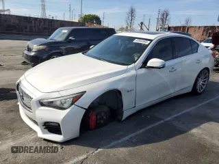 2017 Infiniti Q50 Red Sport 400 with VIN JN1FV7APXHM850726, listed as a Copart auction lot 45948565 with 115,835 mi miles and Salvage Title. Bid and sale history available at carsss.com. Image 1.