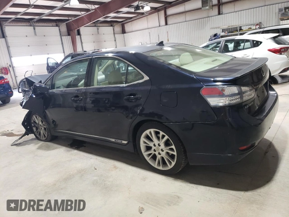 2010 Lexus HS 250h with VIN JTHBB1BA3A2005311, listed as a Copart auction lot 75595664 with 117,906 mi miles and Salvage Title. Bid and sale history available at DreamBid. Image 2.