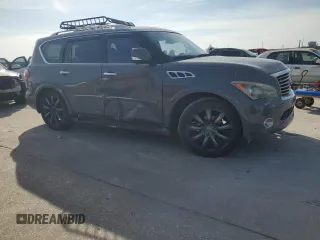 2012 Infiniti QX56 8-passenger with VIN JN8AZ2ND7C9715587, listed as a Copart auction lot 64508345 with 217,786 mi miles and Salvage title. Bid and sale history available at DreamBid. Image 4.