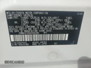 2006 Toyota RAV4 Limited with VIN JTMBD31V065006286, listed as a Copart auction lot 58023045 with 149,094 mi miles and Salvage title. Bid and sale history available at DreamBid. Image 13.
