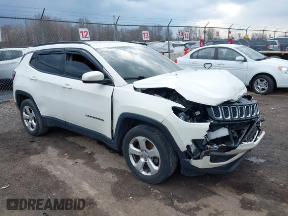 2019 Jeep Compass Latitude with VIN 3C4NJDBB6KT839035, listed as a IAAI auction lot 41864722 with Not Provided miles and . Bid and sale history available at carsss.com. Image 1.