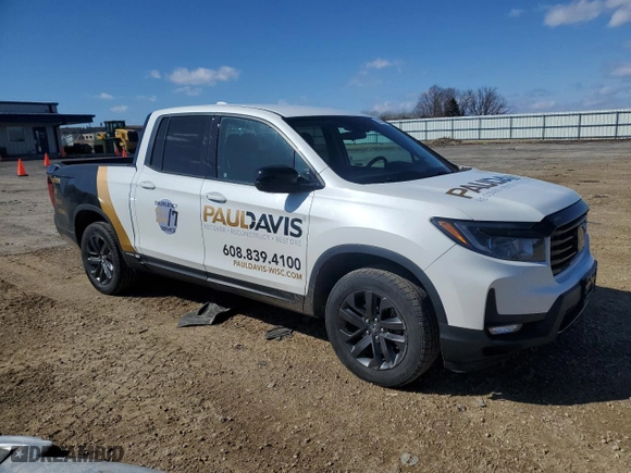 2021 Honda Ridgeline Sport with VIN 5FPYK3F13MB002211, listed as a Copart auction lot 50170995 with 90,591 mi miles and Salvage Title. Bid and sale history available at carsss.com. Image 4.