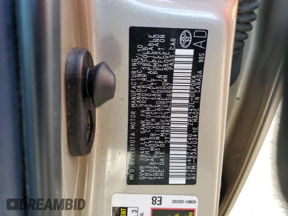 2010 Toyota Corolla with VIN 2T1BU4EE1AC356697, listed as a Copart auction lot 47691325 with 117,306 mi miles and Salvage Title. Bid and sale history available at carsss.com. Image 12.