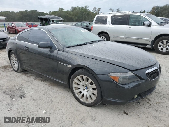 2005 BMW 6 Series 645Ci with VIN WBAEH73435B193355, listed as a Copart auction lot 76235744 with 150,474 mi miles and Salvage Title. Bid and sale history available at DreamBid. Image 4.